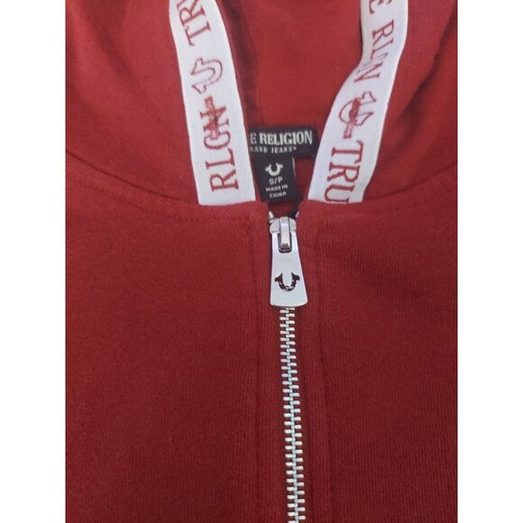 True Religion Track Suit Womens Sz M and S Burgundy Zip Up Retro Streetwear - Picture 8 of 15